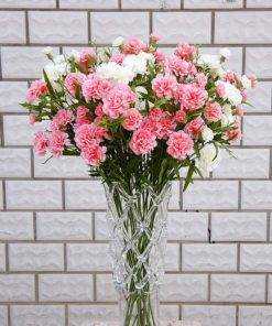 6 Silk Carnation Faux Flower Bouquet