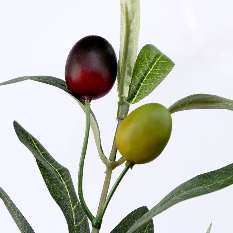 Green Faux Olive Branch Silk Leaves With Olive Fruit Giftsafter Life