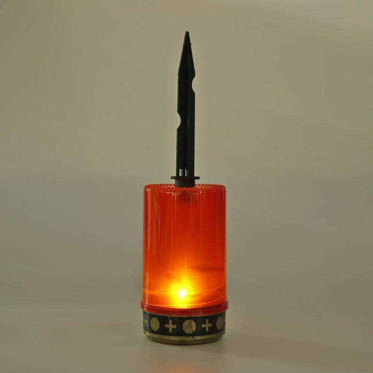 LED Solar Powered Cemetery Flameless Candle Lamp White & Red