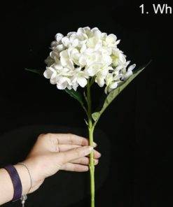 GiftsAfter.Life Hydrangea Silk Faux Flower Single Stem White