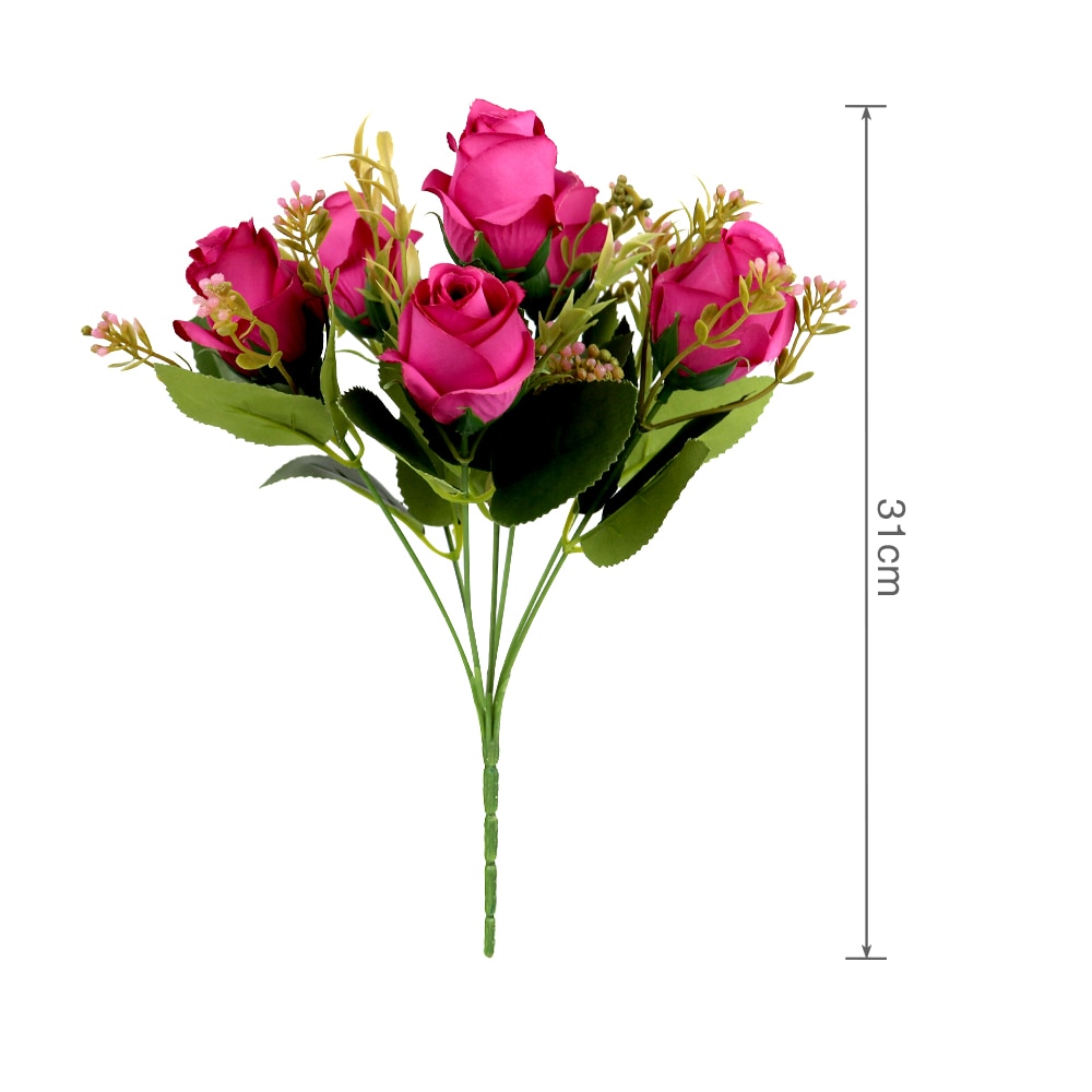 6 heads/bundle Artificial Rose Flower bride Bouquet Bride Wedding decorative flowers for Home Decoration Party