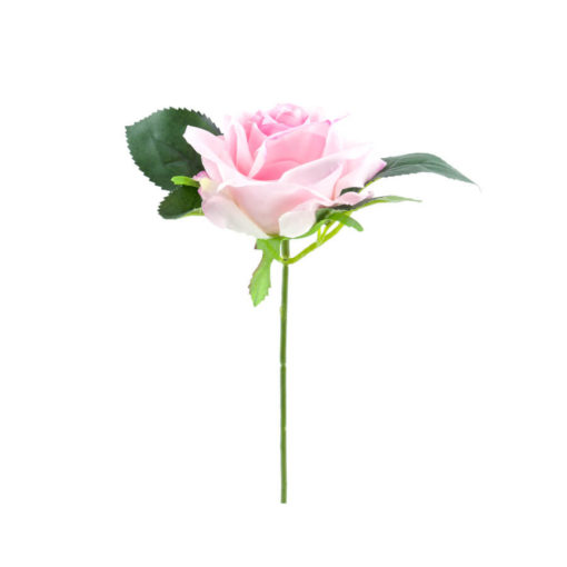 Silk Rose Faux Flower Single Short Stem Pink Dark