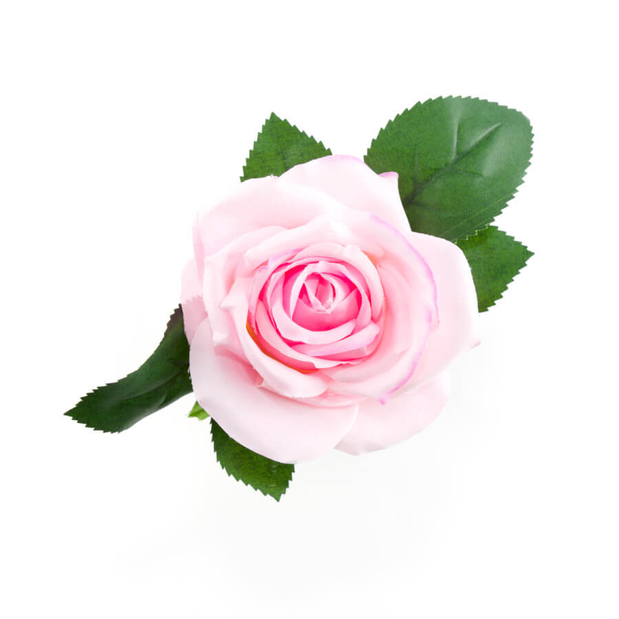 Silk Rose Faux Flower Single Short Stem Pink Dark