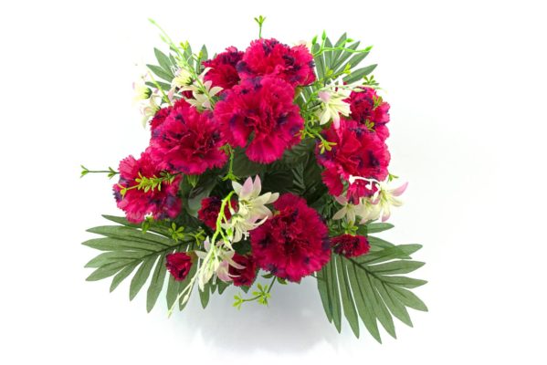 GiftsAfterLife Faux Red Carnation & Orchid Potted Flowers