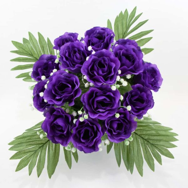 GiftsAfterLife Faux French Violet Rose Gypsophila Potted Flowersowers