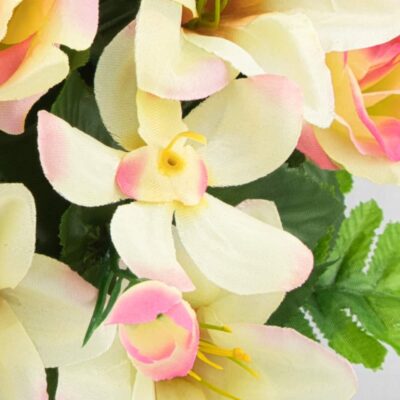 GiftsAfter.Life Faux Rose, Lily and Orchid Potted Faux Flowers. Orchid Image.