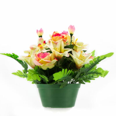 GiftsAfter.Life Faux Rose, Lily and Orchid Potted Faux Flowers