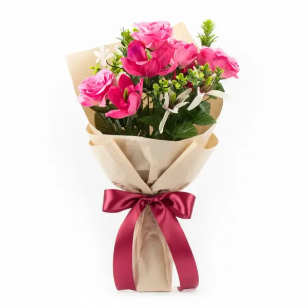 Gifts-After-life-artificial-rose-orchid-magnolia-bush-pink-amaranth_Wrapped_1