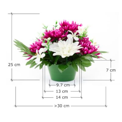 GiftsAfter.Life Faux Chrysanthemum, Dhalia and Saxifrage Potted Flower arrangement