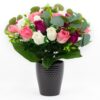GiftsAfter.Life 24 Rose Buds with Floral White, Amaranth & Pink with Eucalyptus Mixed Faux Flower Bouquet.