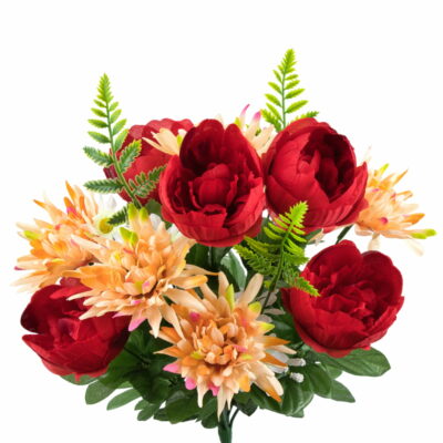 GiftsAfter.Life Peony, Chrysanthemum & Daisy Faux Flower Bouquet second image.