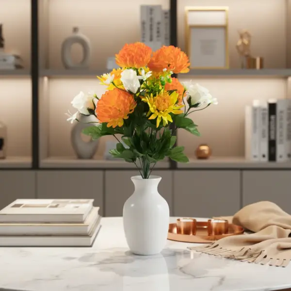Gifts-After-Life-orange-chrysanthemum-yellow-aster-faux-detail_1